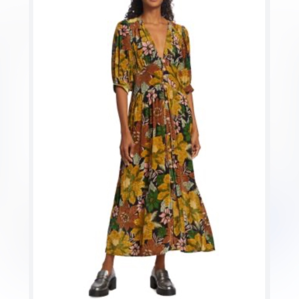 Garden Velvet Midi Dress